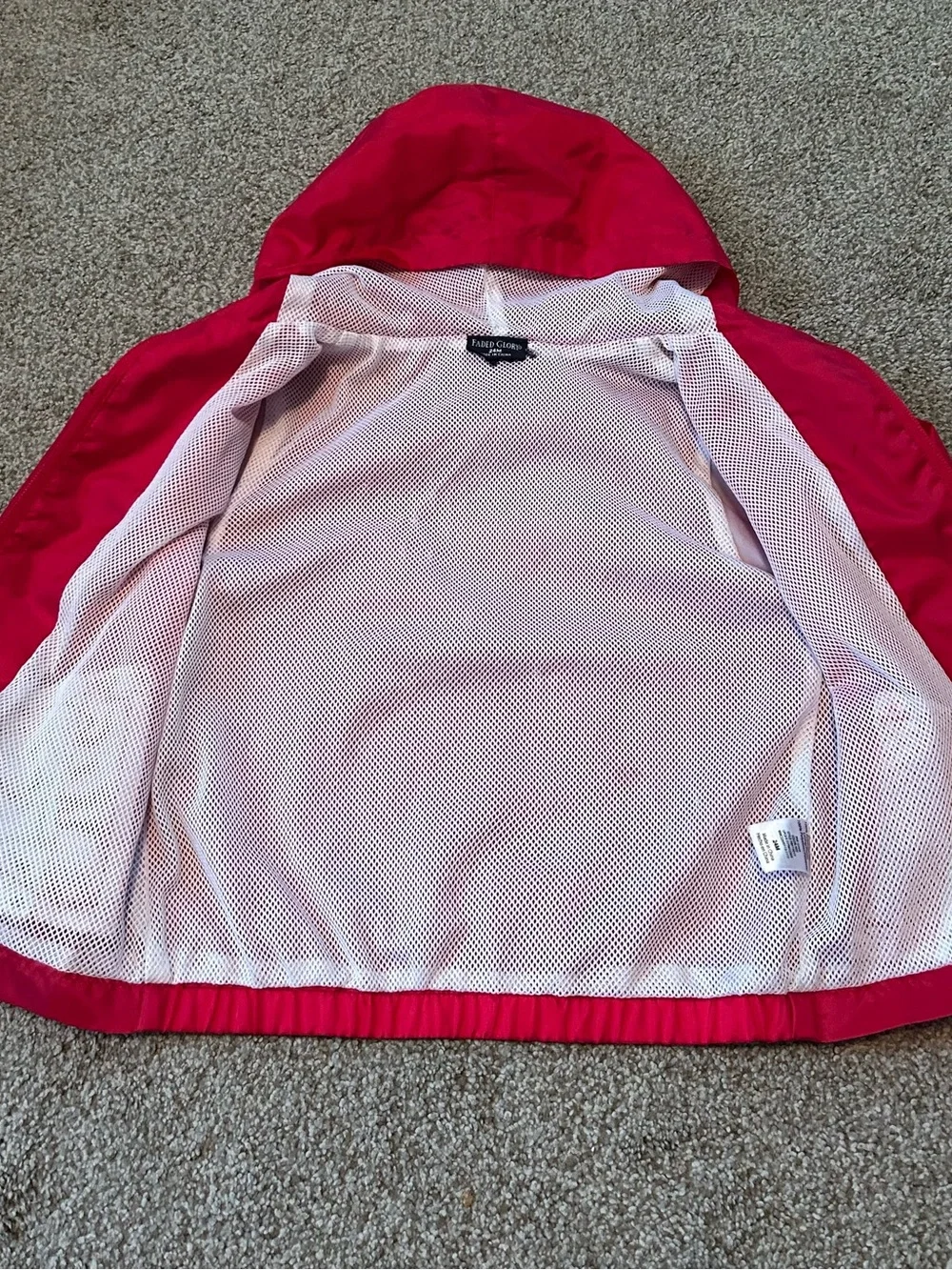 Faded Glory Bright Red Kids Hooded Raincoat